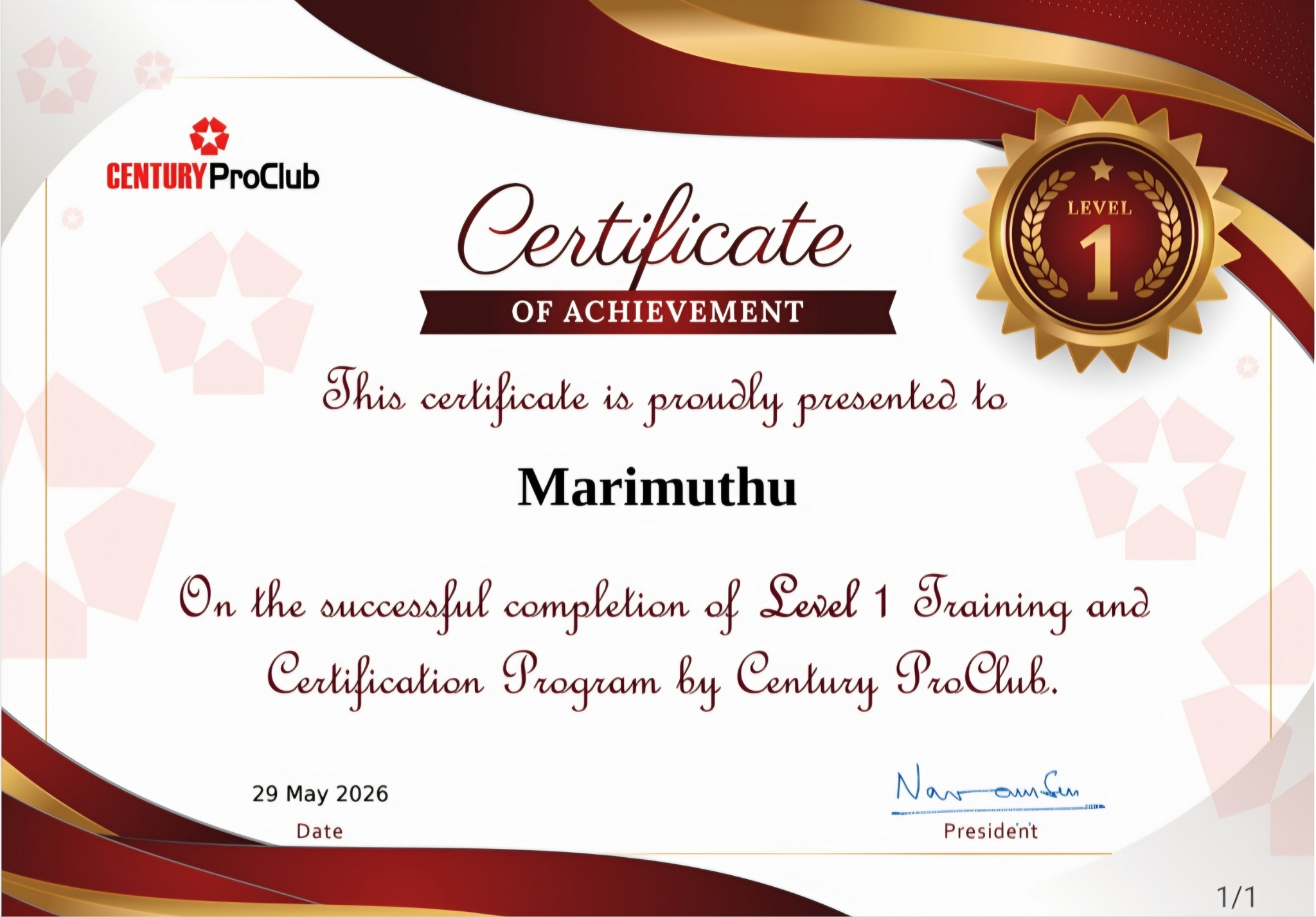 Level 1 Certificate