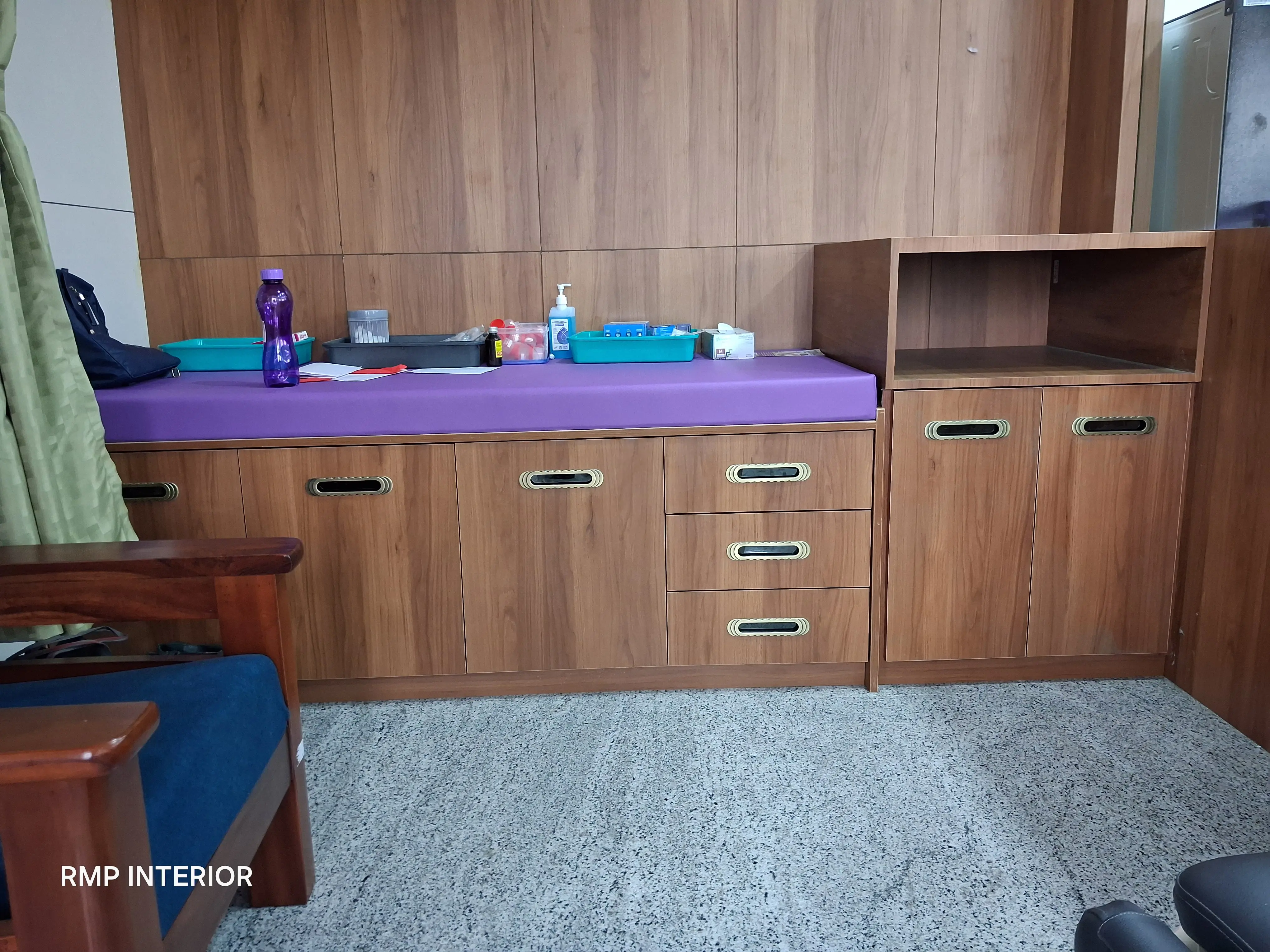 clinic examination bed with storage